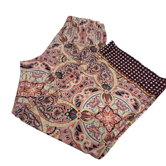 New Directions Womens Multicolor Print Wide Leg Pants SZ L Polyester/Spandex - Picture 10 of 12